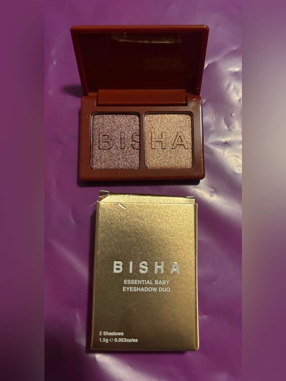 BISHA Essential Baby Eyeshadow Duo - Shimmery Rose & Champagne
